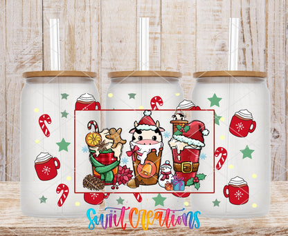 Christmas Coffee Cow UV DTF Transfer Tumbler Wrap | DTF168 - Swiit Creations