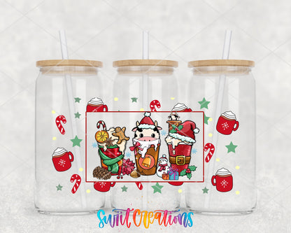 Christmas Coffee Cow UV DTF Transfer Tumbler Wrap | DTF168 - Swiit Creations
