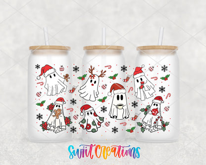 Christmas Ghosts Santa Hat UV DTF Transfer Tumbler Wrap | DTF200 - Swiit Creations