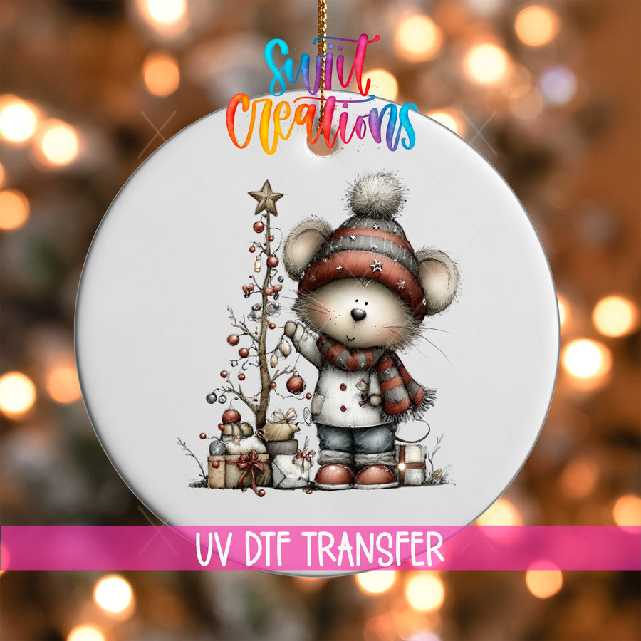 Christmas Mouse UV DTF Ornament Transfer | O-1761