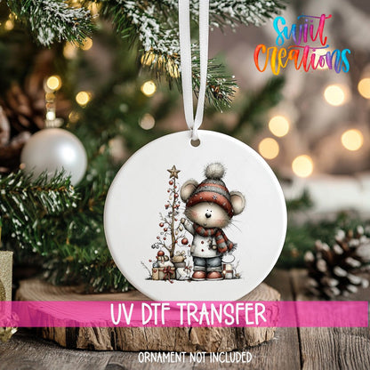 Christmas Mouse UV DTF Ornament Transfer | O-1761 - Swiit Creations