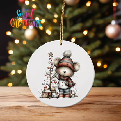 Christmas Mouse UV DTF Ornament Transfer | O-1761 - Swiit Creations
