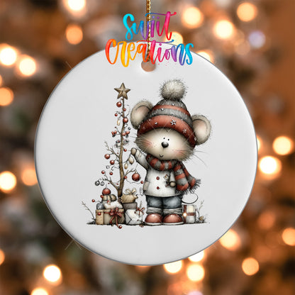 Christmas Mouse UV DTF Ornament Transfer | O-1761 - Swiit Creations