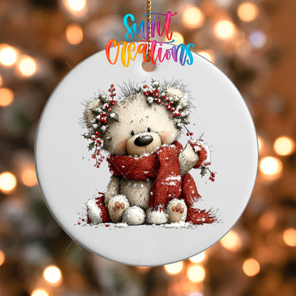 Christmas Teddy Bear UV DTF Ornament Transfer | O-1803 - Swiit Creations