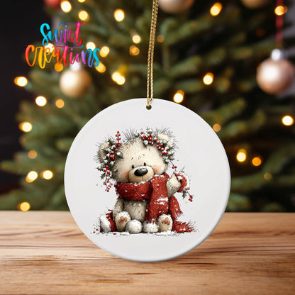 Christmas Teddy Bear UV DTF Ornament Transfer | O-1803 - Swiit Creations
