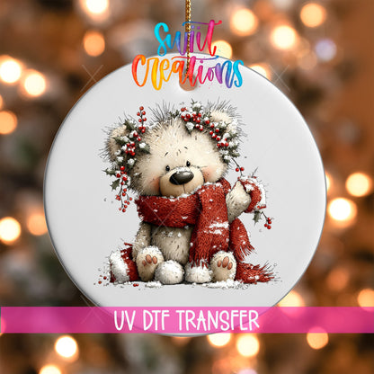 Christmas Teddy Bear UV DTF Ornament Transfer | O-1803 - Swiit Creations