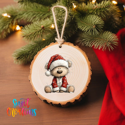 Christmas Teddy Bear UV DTF Ornament Transfer | O-1805 - Swiit Creations
