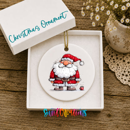 Santa with Christmas Presents Christmas ornament product photo
