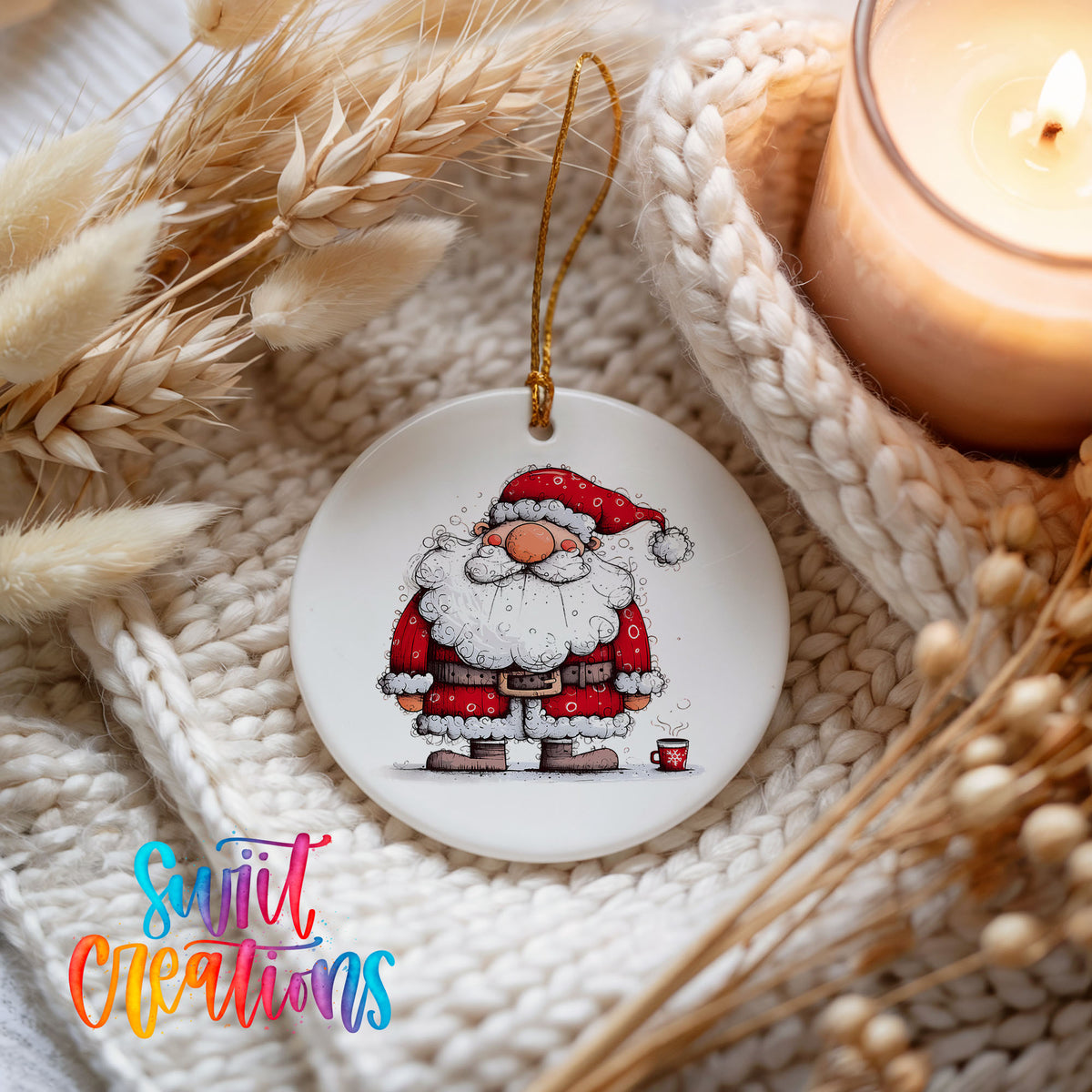 Santa with Christmas Presents Christmas ornament product photo
