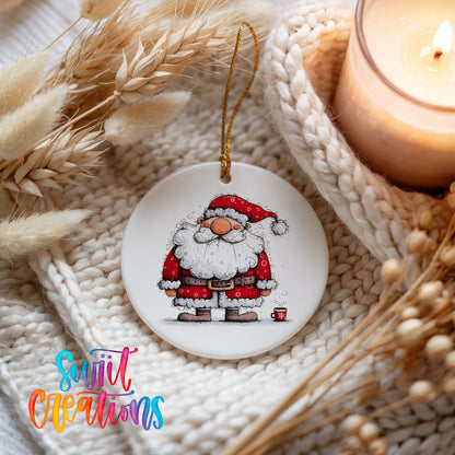 Santa with Christmas Presents Christmas ornament product photo
