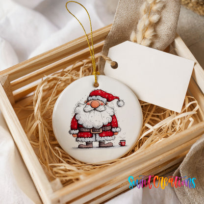 Santa with Christmas Presents Christmas ornament product photo