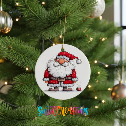 Santa with Christmas Presents Christmas ornament product photo