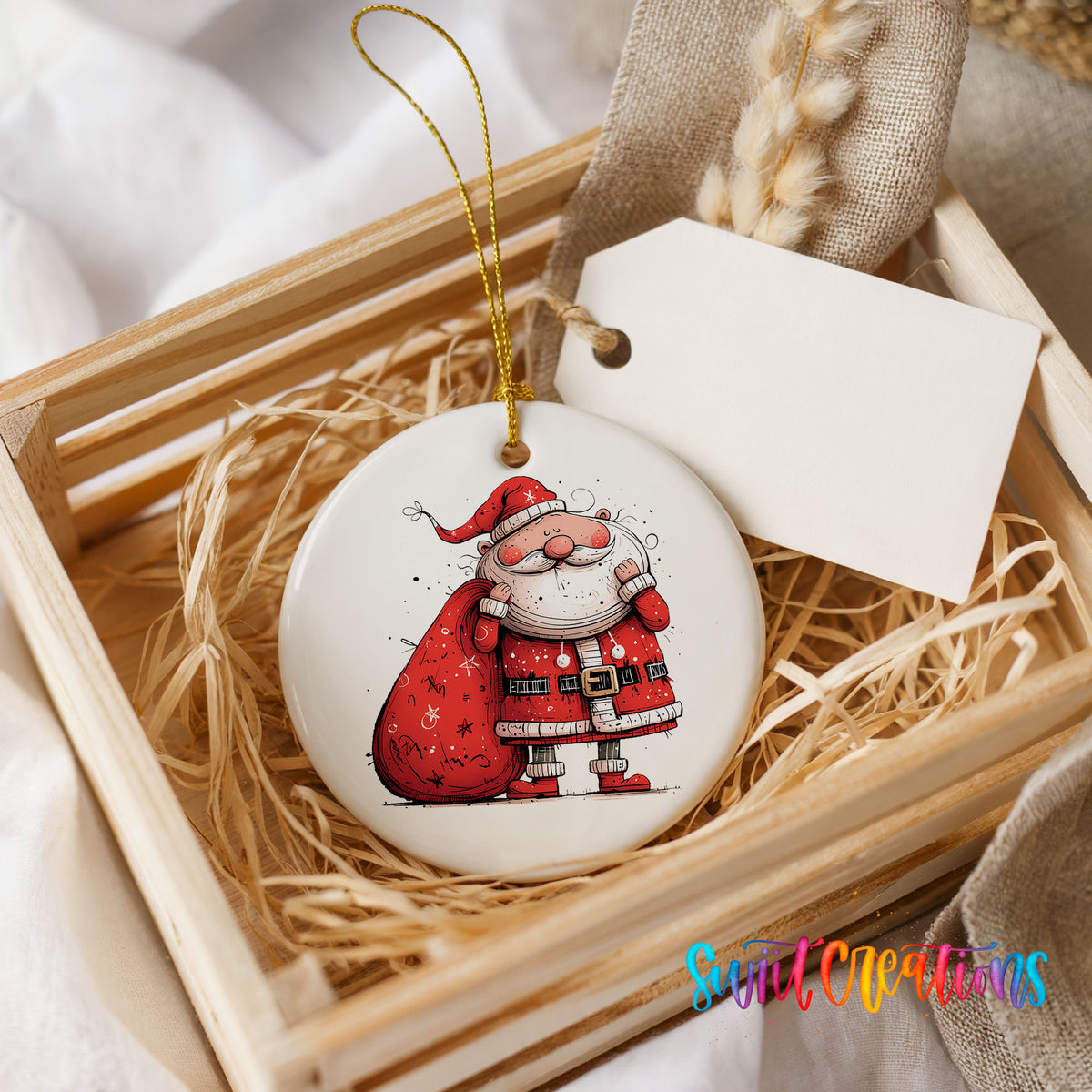 Santa Carrying a Large Red Sack Christmas ornament product photo