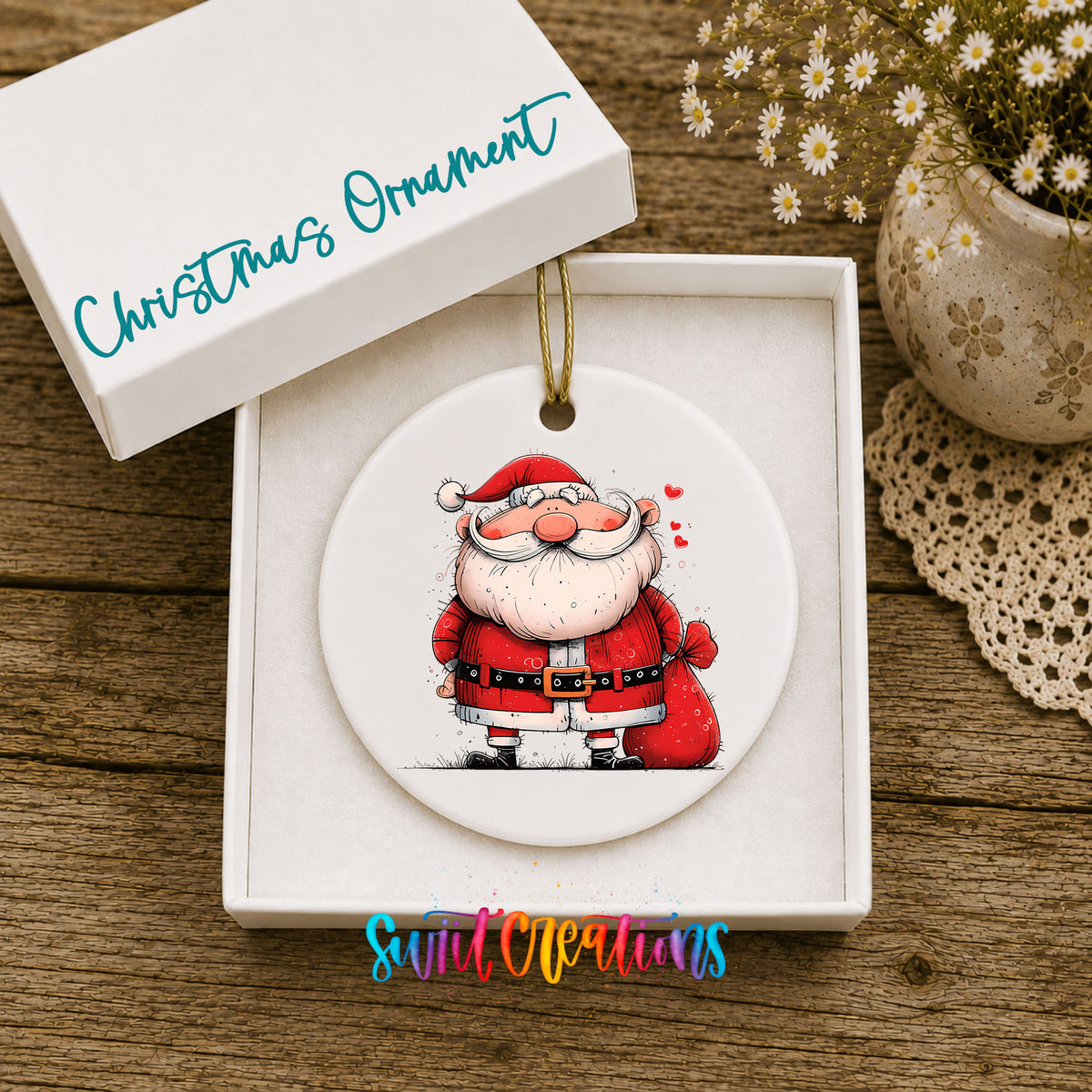 Classic Jolly Santa Christmas ornament product photo