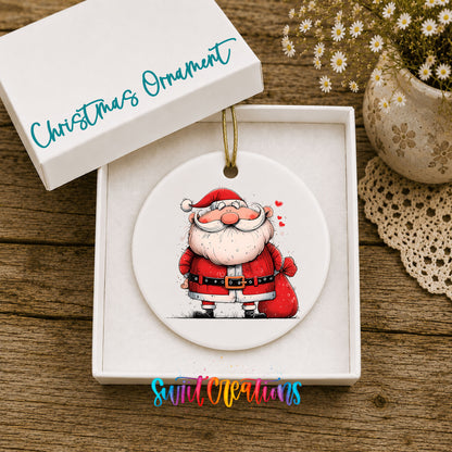 Classic Jolly Santa Christmas ornament product photo