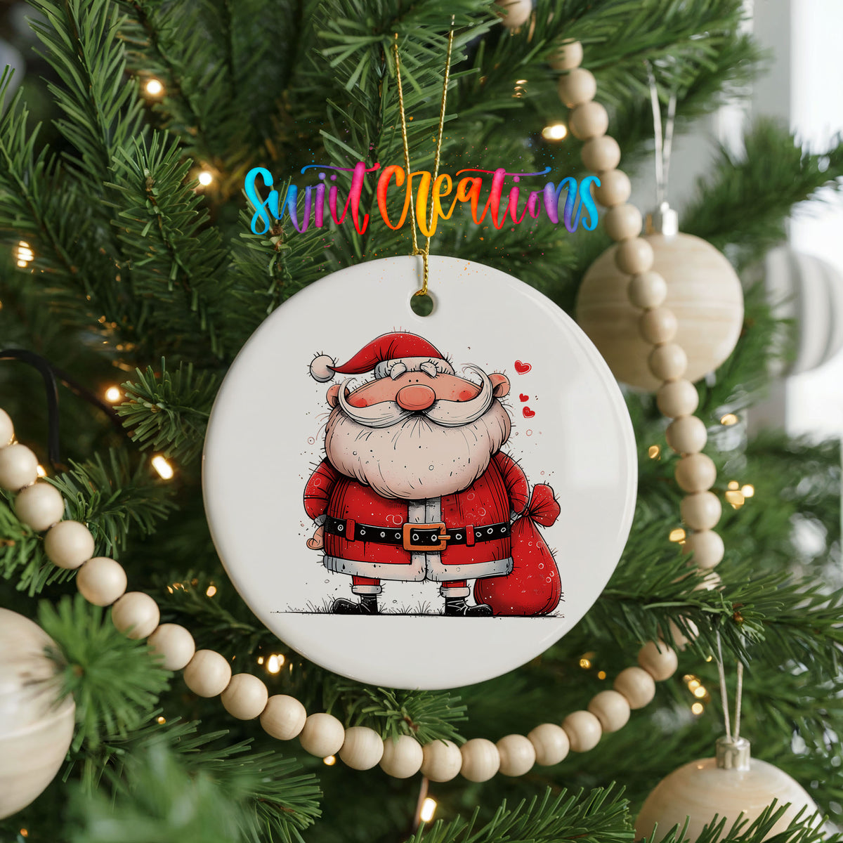 Classic Jolly Santa Christmas ornament product photo