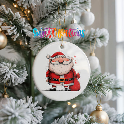 Classic Jolly Santa Christmas ornament product photo