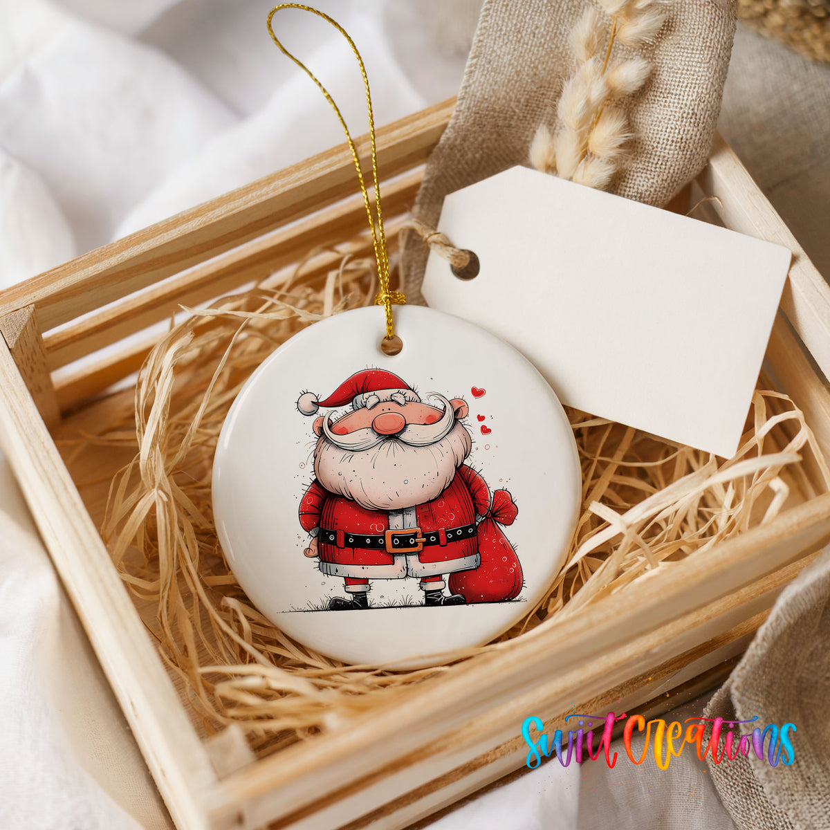 Classic Jolly Santa Christmas ornament product photo