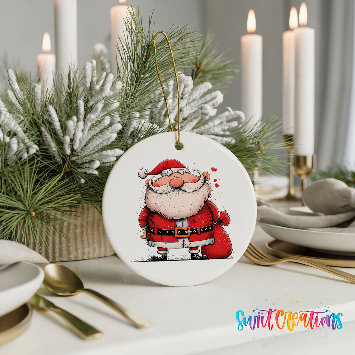 Classic Jolly Santa Christmas ornament product photo