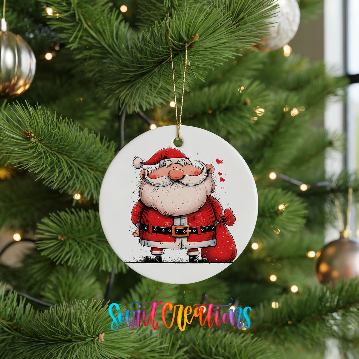 Classic Jolly Santa Christmas ornament product photo