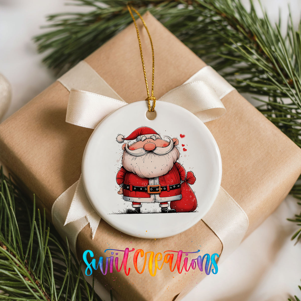 Classic Jolly Santa Christmas ornament product photo