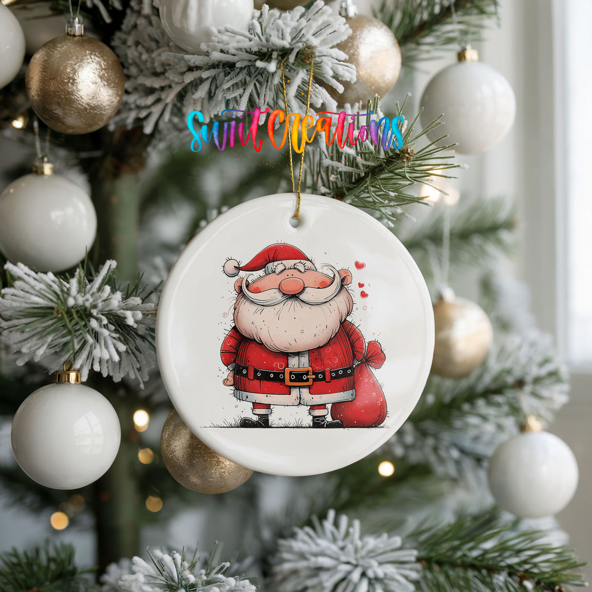 Classic Jolly Santa Christmas ornament product photo