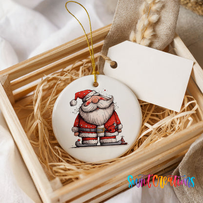 Santa with Lantern and Presents Christmas ornament product photo