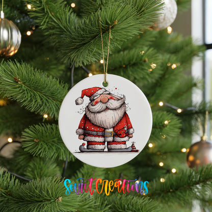 Santa with Lantern and Presents Christmas ornament product photo