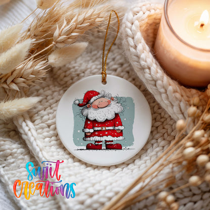 Santa Standing in Falling Snow Christmas ornament product photo