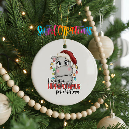 I Want a Hippopotamus for Christmas Christmas ornament product photo