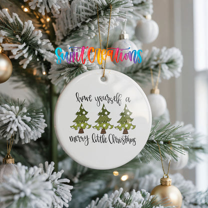 Have Yourself a Merry Little ceramic Christmas ornament holiday product view