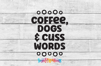 Coffee Dogs Cuss Words Motel Keychain UV DTF Transfer | Funny Dog Lover Decal | MK2109 - Swiit Creations