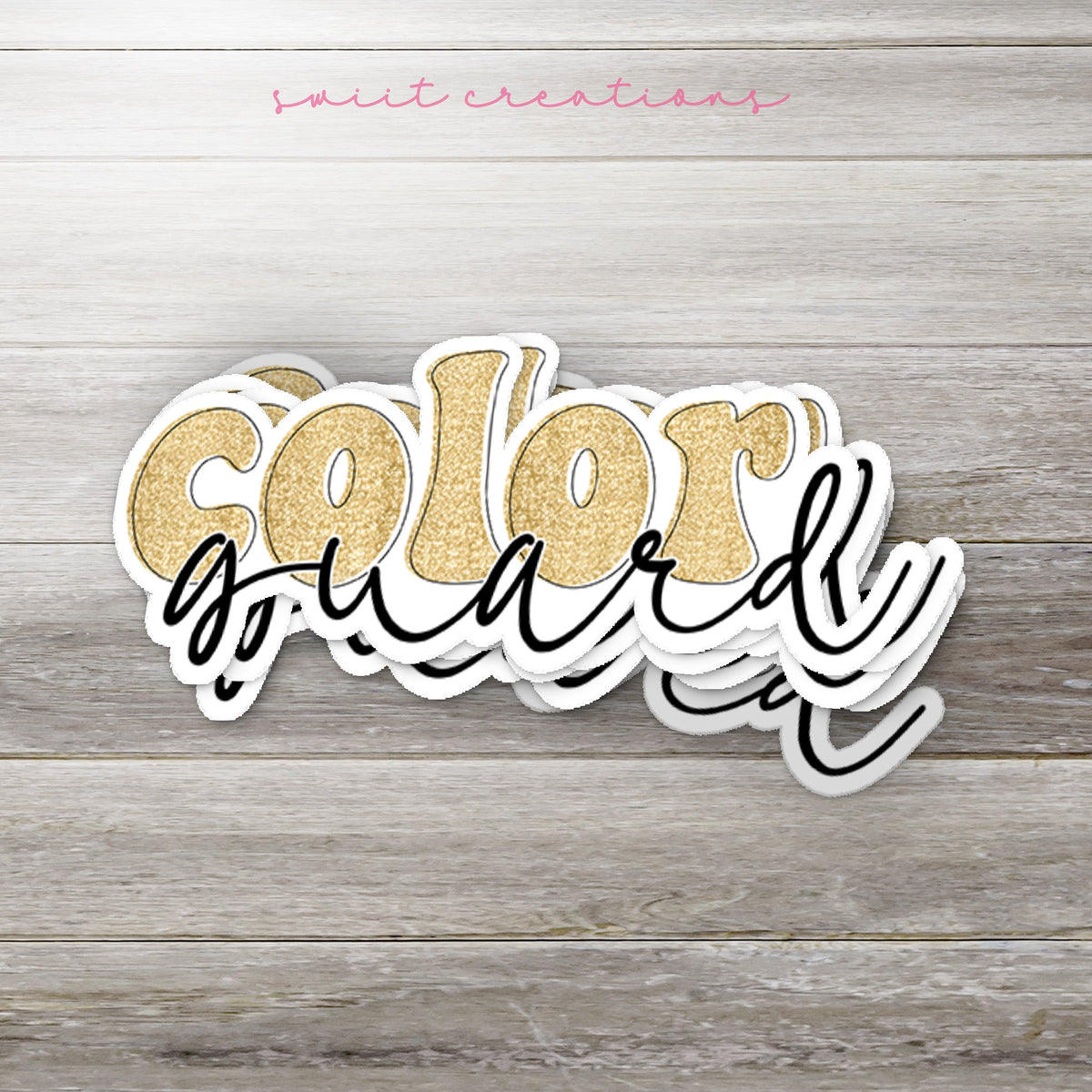 Color Guard Gold Glitter Sticker SS966 - Swiit Creations