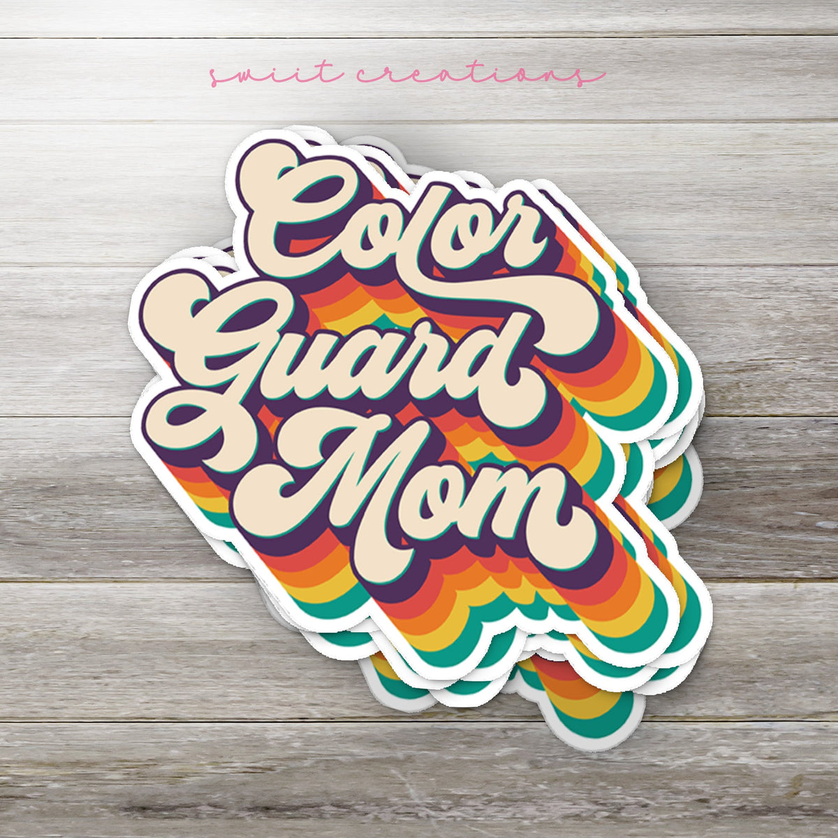 Color Guard Mom Retro Sticker SS327 - Swiit Creations