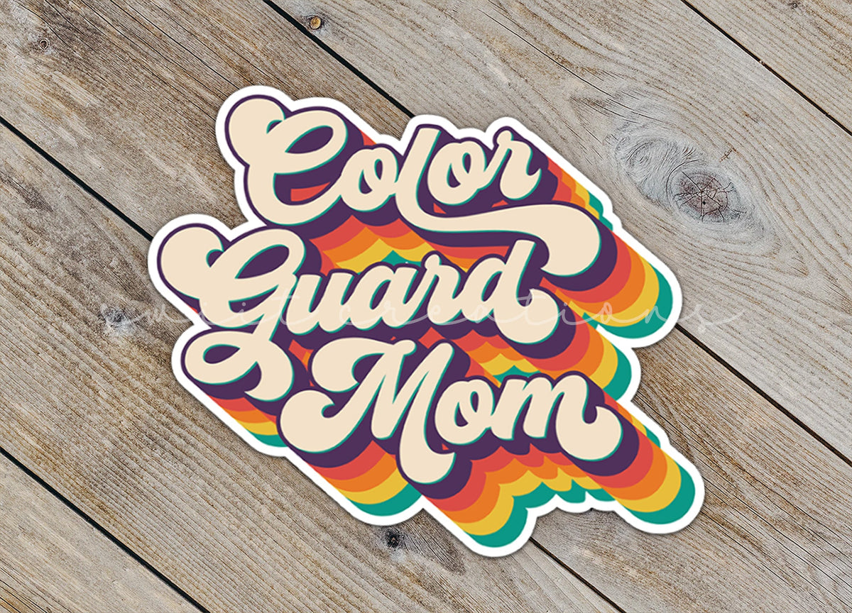 Color Guard Mom Retro Sticker SS327 - Swiit Creations