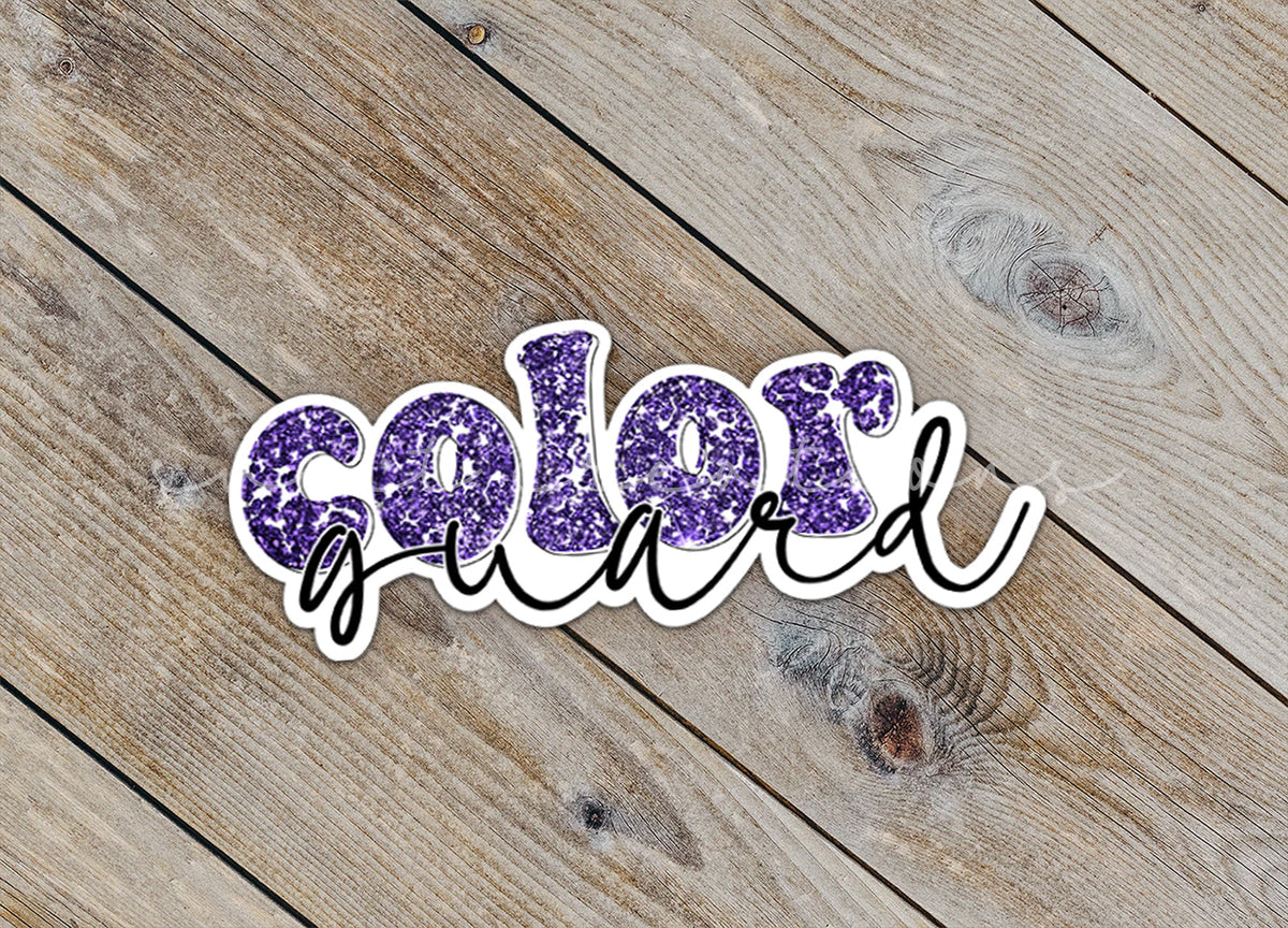 Color Guard Purple Glitter Sticker SS738 - Swiit Creations