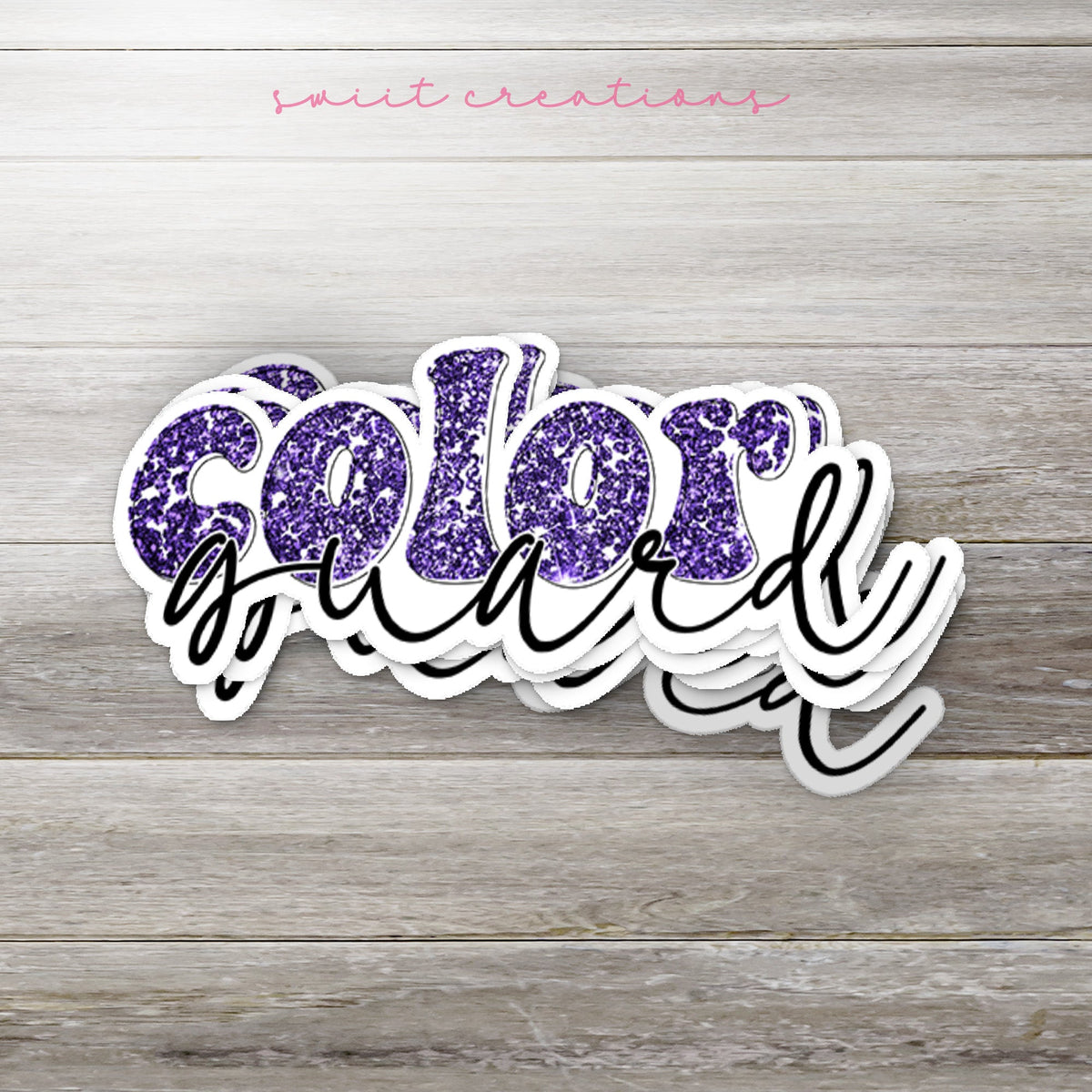 Color Guard Purple Glitter Sticker SS738 - Swiit Creations