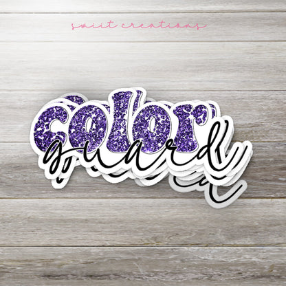 Color Guard Purple Glitter Sticker SS738 - Swiit Creations