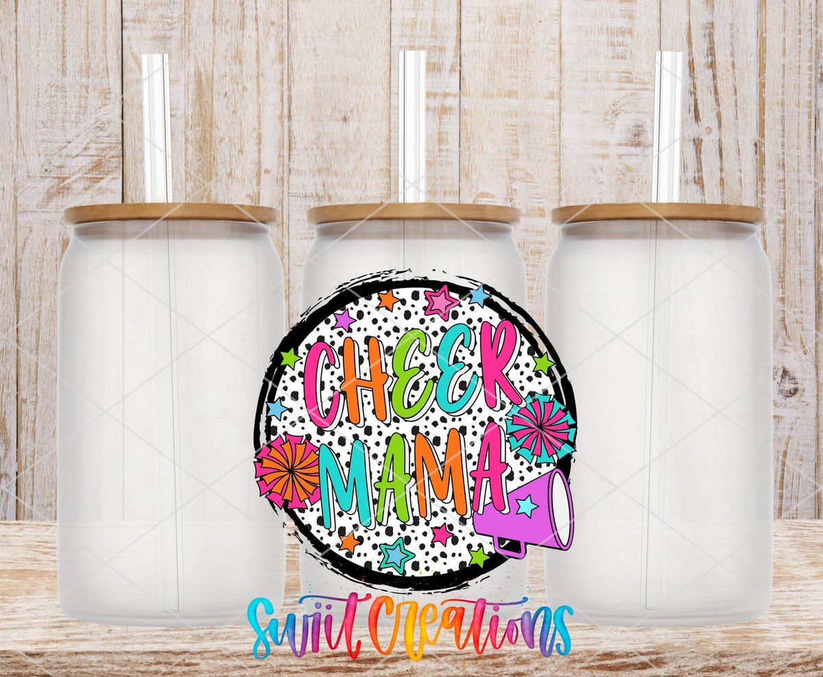 Colorful Proud Cheer Mama UV DTF Cup Decal | UV1031 - Swiit Creations