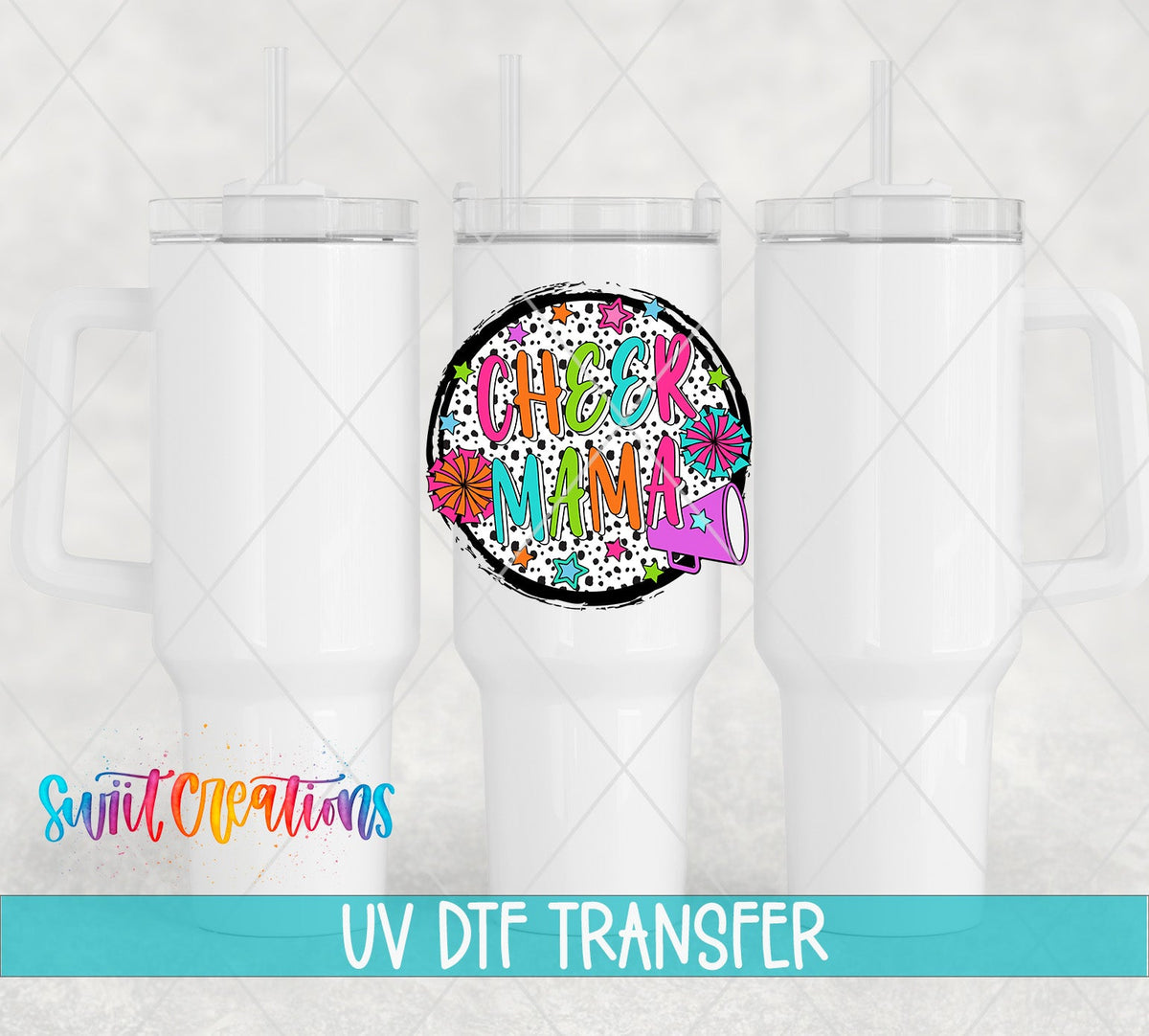 Colorful Proud Cheer Mama UV DTF Cup Decal | UV1031 - Swiit Creations