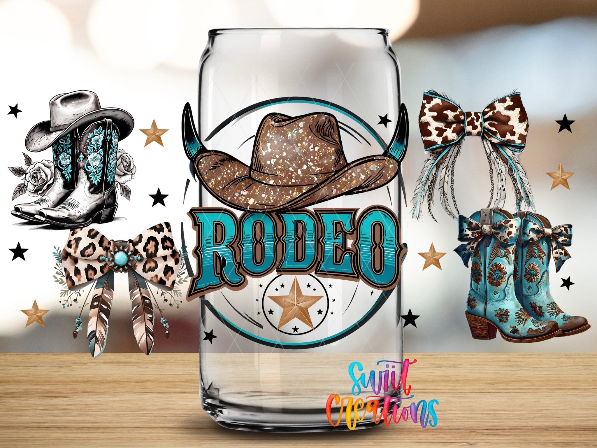 Cowgirl Boots and Hat Rodeo Western UV DTF Transfer Tumbler Wrap | DTF285 - Swiit Creations