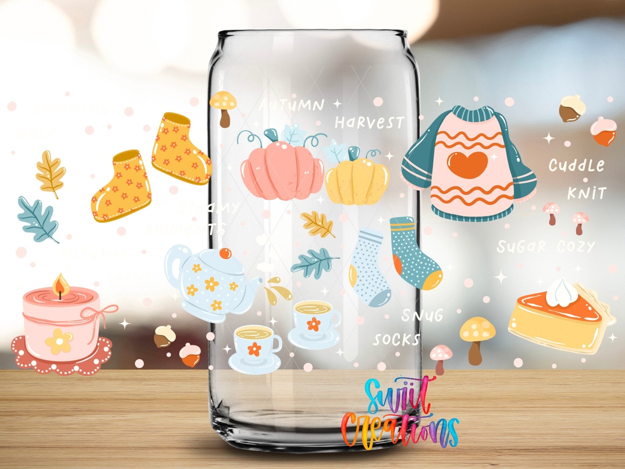 Cozy Cute Autumn Fall Harvest UV DTF Transfer Tumbler Wrap | DTF321 - Swiit Creations