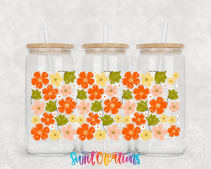 Cozy Fall Flower Autumn UV DTF Transfer Tumbler Wrap | DTF328 - Swiit Creations