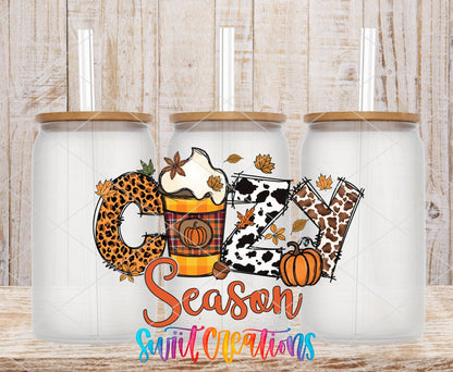 Cozy Season Fall UV DTF Decal | Pumpkin Coffee Autumn Tumbler Decal | UV1085 - Swiit Creations