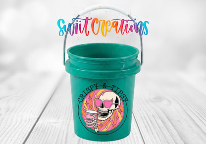 Crispy And Tipsy Skeleton Mini Bucket UV DTF Transfer | MB1033 - Swiit Creations