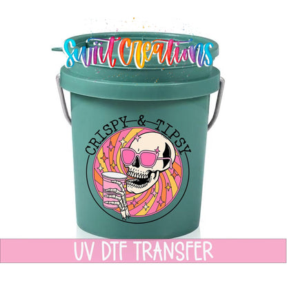 Crispy And Tipsy Skeleton Mini Bucket UV DTF Transfer | MB1033 - Swiit Creations