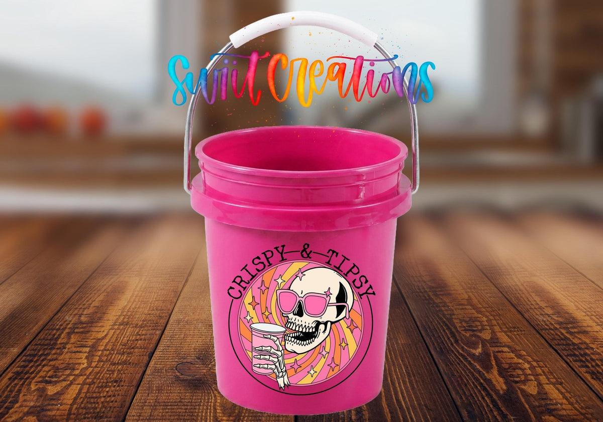 Crispy And Tipsy Skeleton Mini Bucket UV DTF Transfer | MB1033 - Swiit Creations