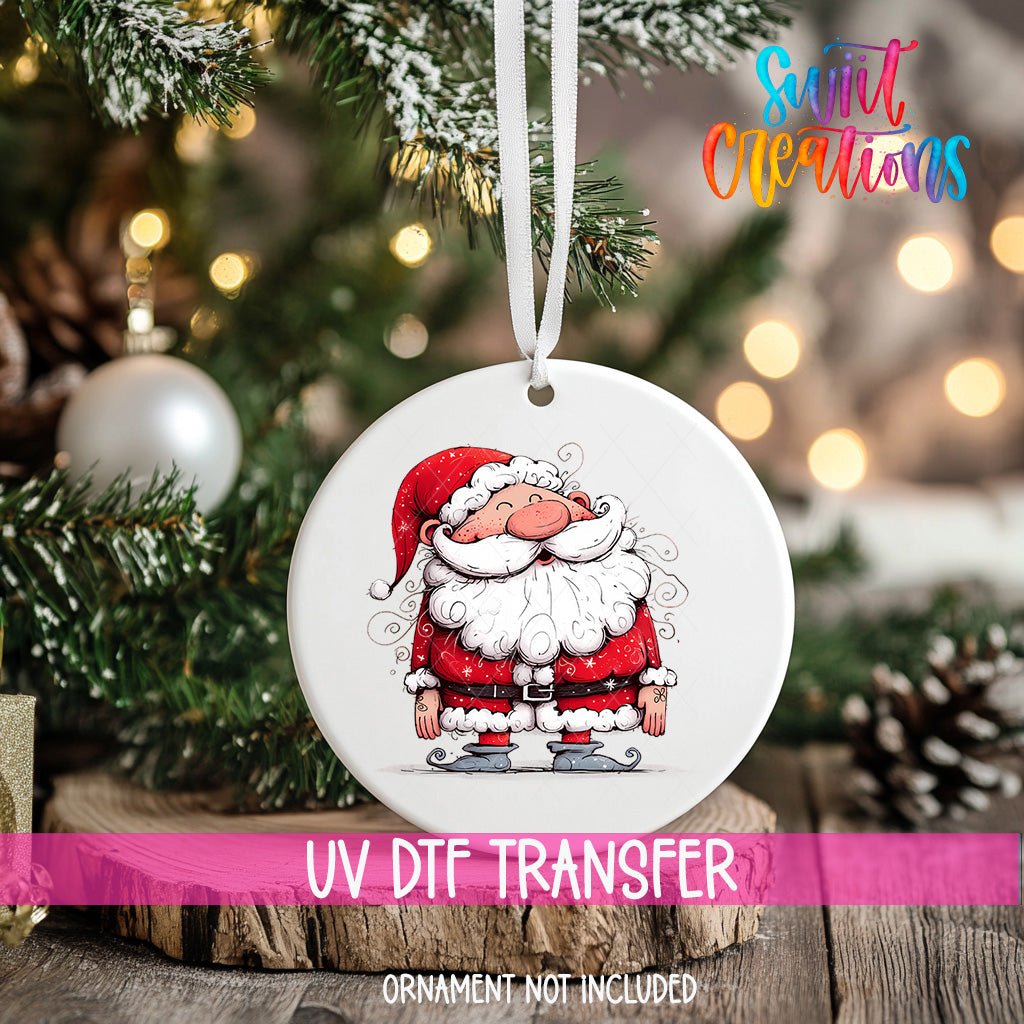 Curly Beard Santa UV DTF Ornament Transfer | O-1323 - Swiit Creations