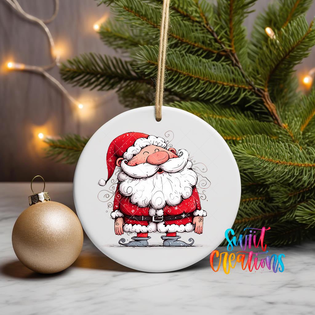 Curly Beard Santa UV DTF Ornament Transfer | O-1323 - Swiit Creations
