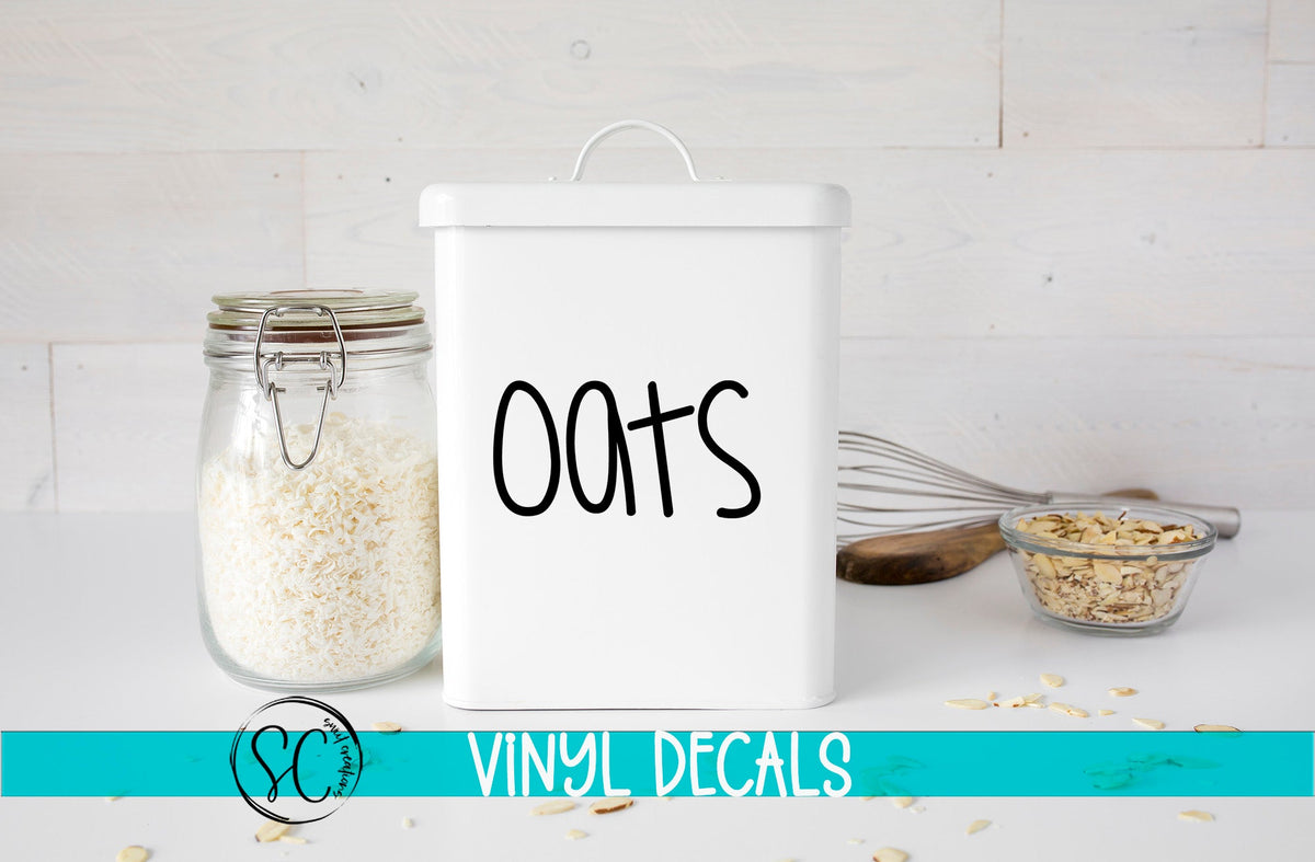 Custom Vinyl Labels for Home Organization | Kitchen, Pantry, Bathroom Decals | Personalized Jar & Bin Stickers | PL14 - Swiit Creations